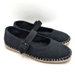 Haute Hippie Cecily Espadrilles Black Flats with Tan Sole Size 7.5